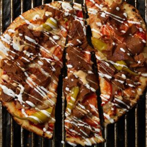 Doner kebab pizza