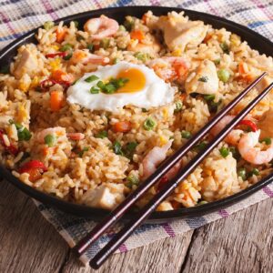 SPÉCIAL RIZ.(ŒUF+LÉGUMES)